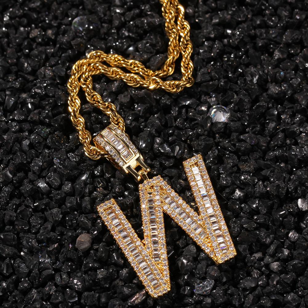 26pcs/lot Big CZ Paved Initial Alphabet Necklace Necklaces Charms Beads Beyond
