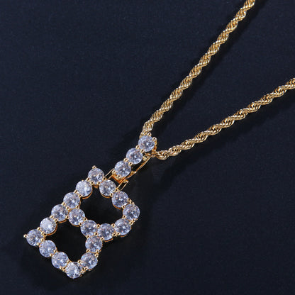10pcs/lot 5mm Big CZ Paved Initial Necklace Necklaces Charms Beads Beyond