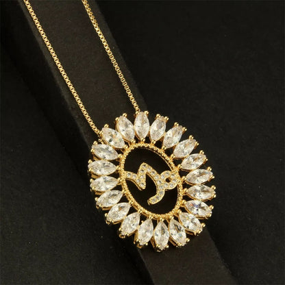 12pcs/lot 25.5*30.5mm CZ Paved Zodiac Necklace-Gold Necklaces Charms Beads Beyond