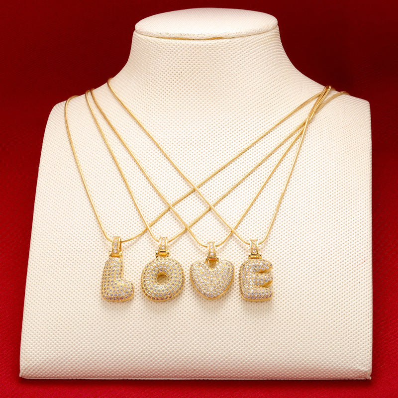 12-26 pcs/lot CZ Paved Gold Silver Initial Alphabet Necklace Necklaces Charms Beads Beyond