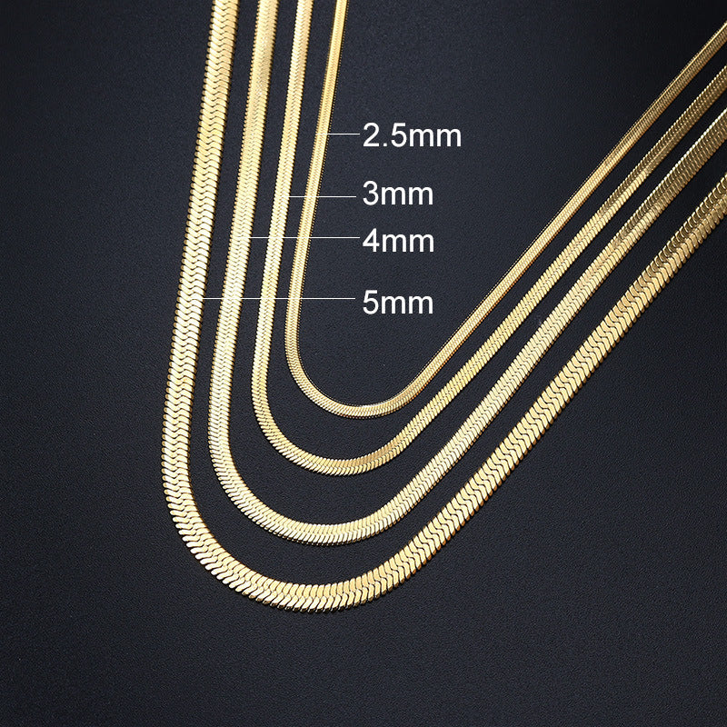 10pcs/lot 2.5/3/4/5mm Adjustable Gold Plated Stainless Steel Snake Chain Necklaces Women Bracelets Charms Beads Beyond