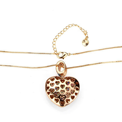 5pcs/lot Multicolor CZ Paved Heart Necklace Necklaces Love & Heart Necklaces Charms Beads Beyond