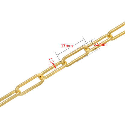 5 Meters/lot 10/15/17mm Gold Silver Link Chain for Necklace & Bracelet Making 17*1.5mm-5 Meters Gold Chain Necklaces Charms Beads Beyond