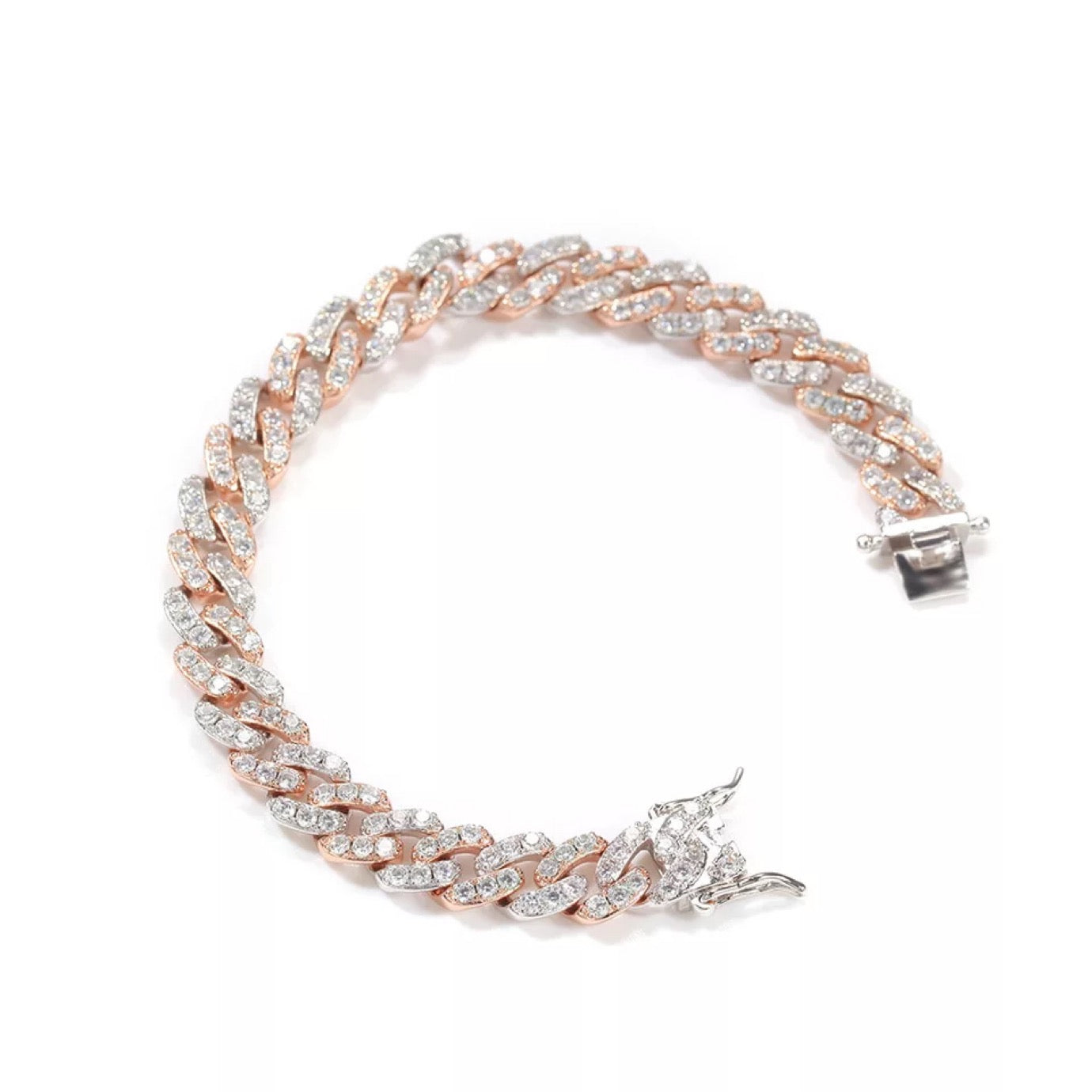 2pcs/lot 6-20 inch Clear CZ Paved Cuban Bracelet/Anklet/Necklace Cuban Chains Charms Beads Beyond
