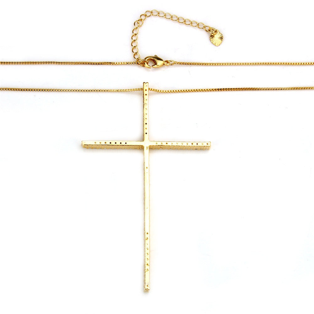 5pcs/lot CZ Paved Big Cross Necklace Necklaces Charms Beads Beyond