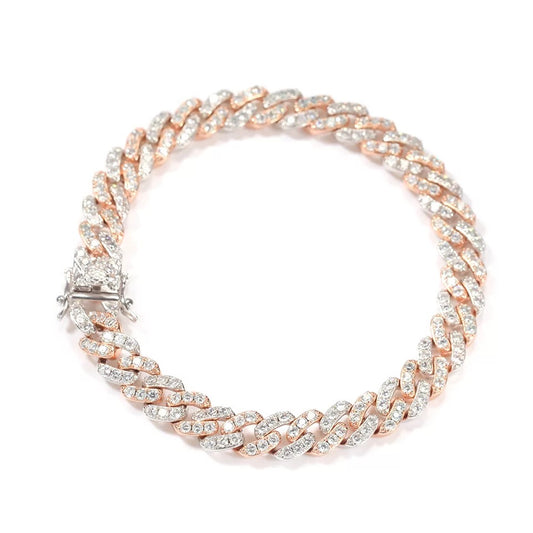 2pcs/lot 6-20 inch Clear CZ Paved Cuban Bracelet/Anklet/Necklace Cuban Chains Charms Beads Beyond