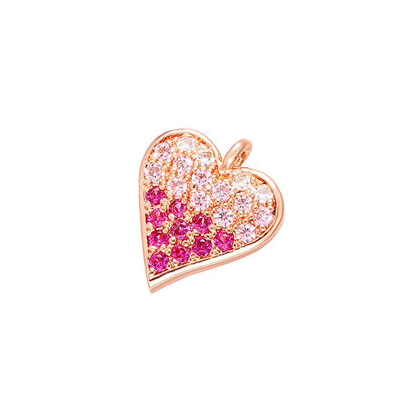 20pcs/lot 12*12mm CZ Paved Heart Charms Rose Gold CZ Paved Charms Hearts Charms Beads Beyond