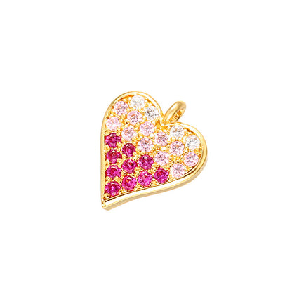 20pcs/lot 12*12mm CZ Paved Heart Charms Gold CZ Paved Charms Hearts Charms Beads Beyond