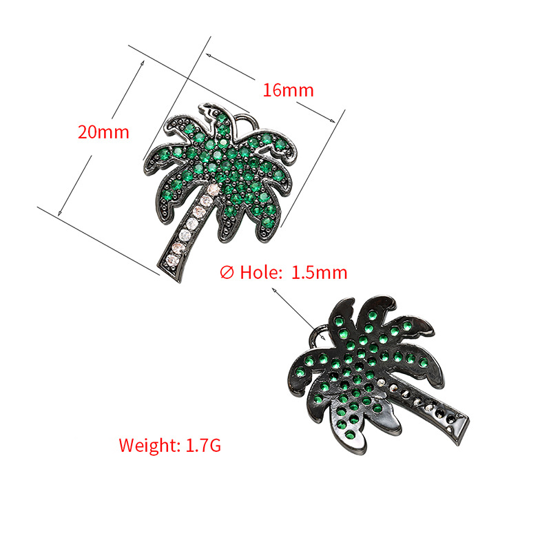 10pcs/lot CZ Paved Coconut Tree Charms CZ Paved Charms Charms Beads Beyond