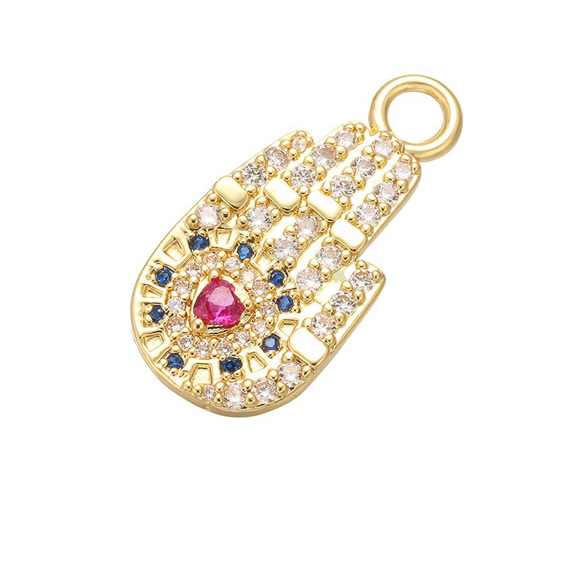 10pcs/lot CZ Paved Colorful Hamsa and Lip Charms Palm 3 CZ Paved Charms Fashion Charms Beads Beyond