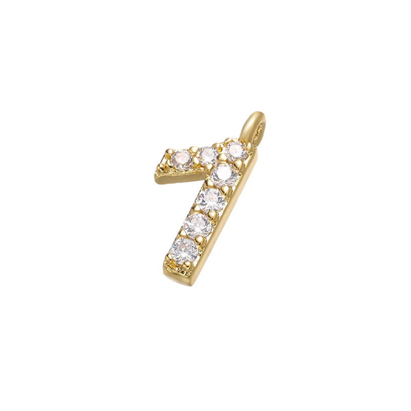 10pcs/lot 10*5.2mm Small Size CZ Paved Number Charms CZ Paved Charms Initials & Numbers Charms Beads Beyond