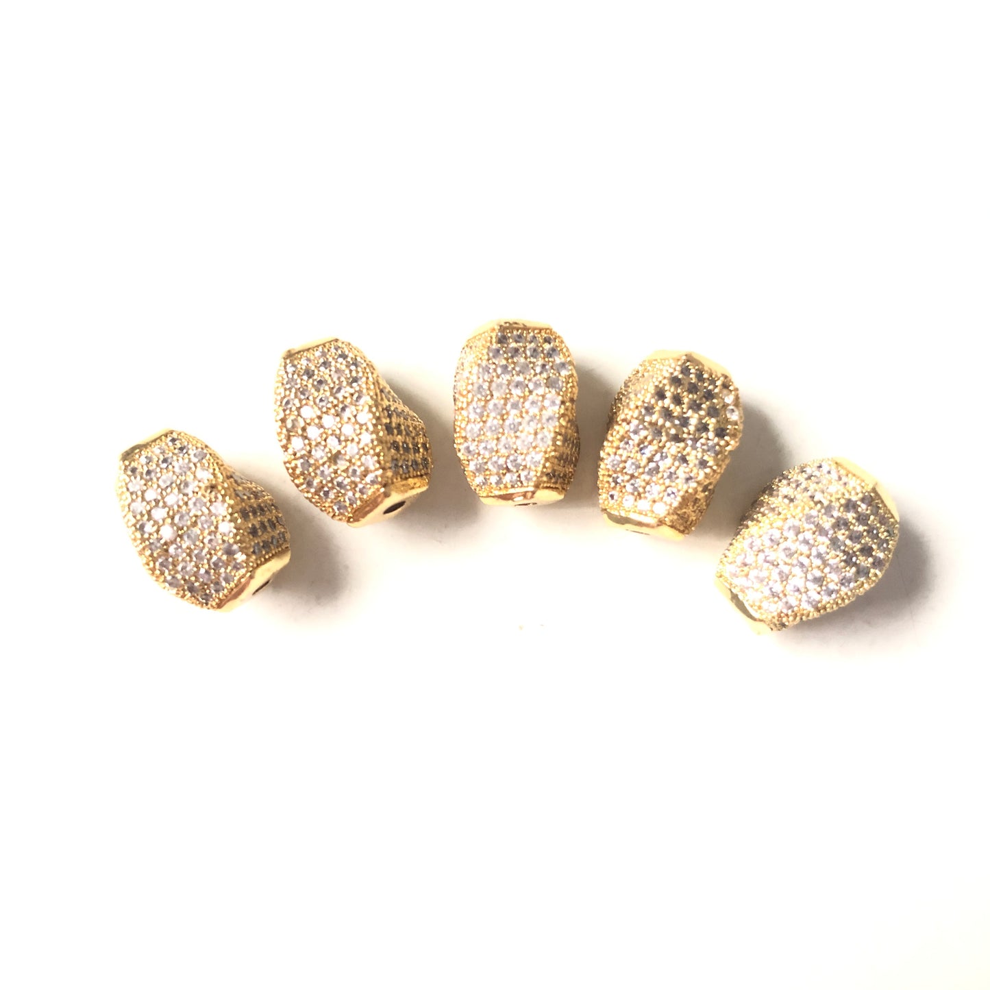 10pcs/lot 12*14mm CZ Paved Spiral Tube Rondelle Spacers Gold CZ Paved Spacers Rondelle Beads Charms Beads Beyond