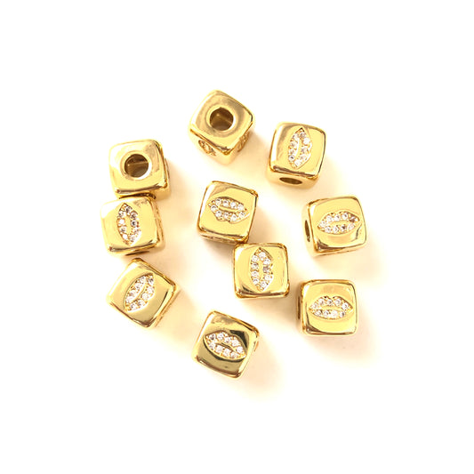 8.8*8.6mm CZ Paved Lip Cubic Spacers CZ Paved Spacers Cubic Beads Charms Beads Beyond