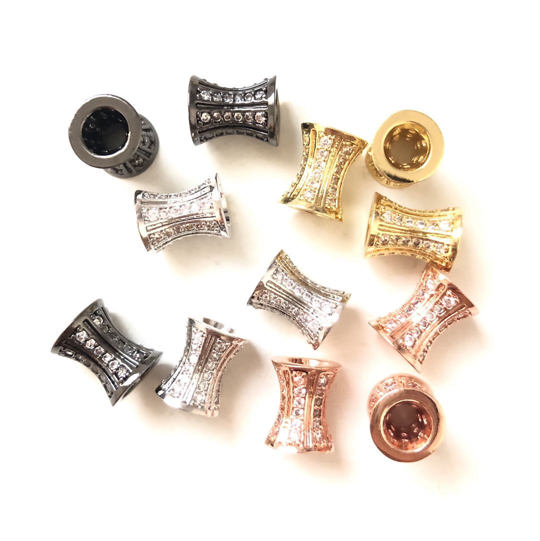 20pcs/lot 10*8mm CZ Paved Hourglass Spacers CZ Paved Spacers Hourglass Beads Charms Beads Beyond