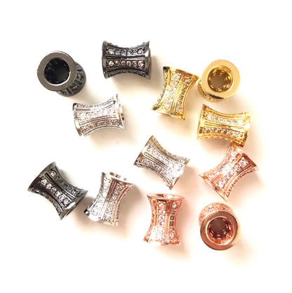20pcs/lot 10*8mm CZ Paved Hourglass Spacers CZ Paved Spacers Hourglass Beads Charms Beads Beyond