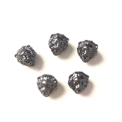 10-20pcs/lot Gold Plated Copper Lion Spacers Black CZ Paved Spacers Animal Spacers Charms Beads Beyond