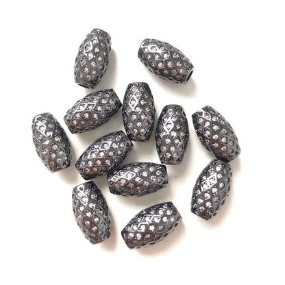 10pcs/lot 14*8.2mm CZ Paved Oliver Centerpiece Spacers Black CZ Paved Spacers Oval Spacers Charms Beads Beyond