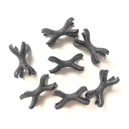 20pcs/lot CZ Paved Claw Spacers Black on Black CZ Paved Spacers Charms Beads Beyond