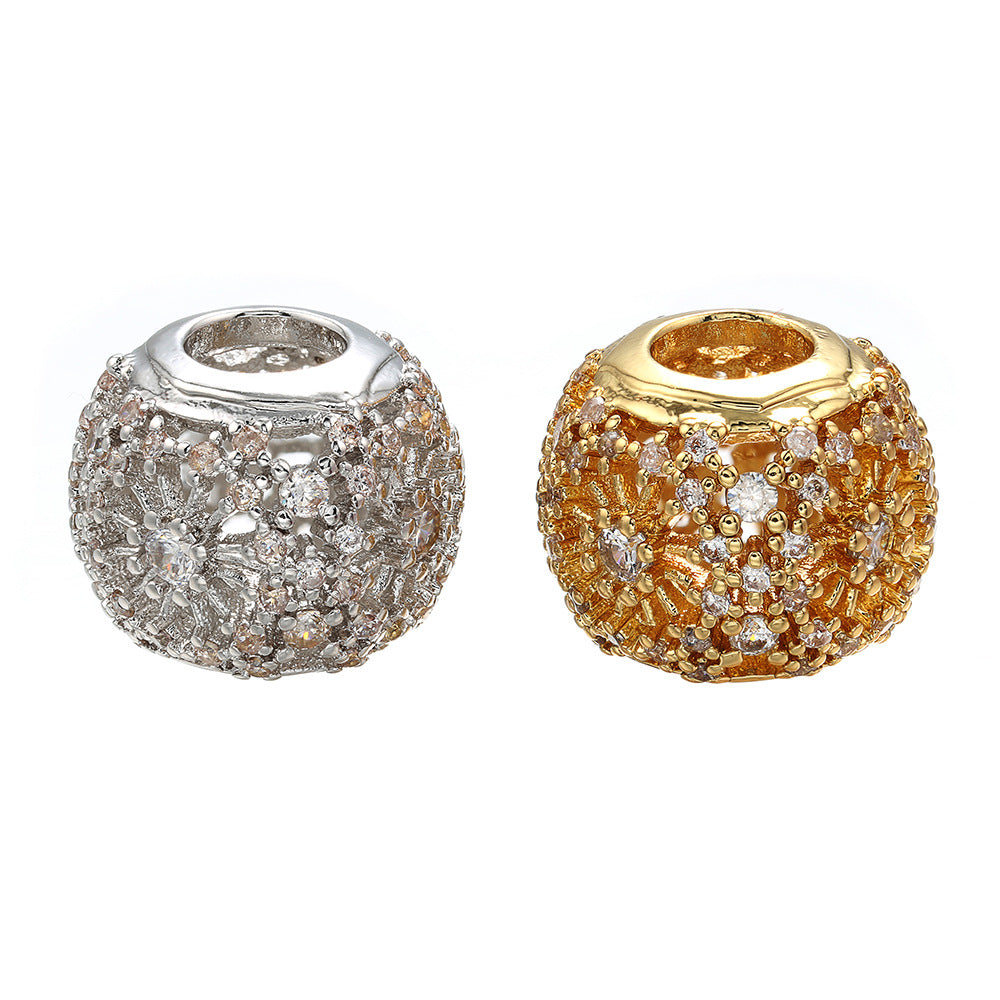 20pcs/lot 12*10mm CZ Paved Hollow Ball Spacers CZ Paved Spacers Ball Beads Charms Beads Beyond