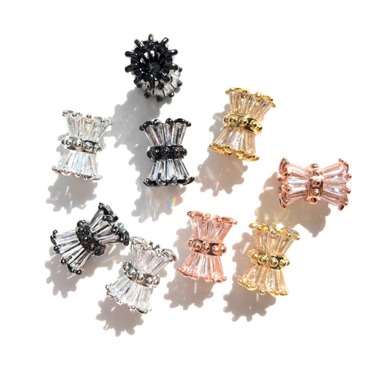 10pcs/lot 11.5*9mm CZ Paved Hourglass Spacers Mix Colors CZ Paved Spacers Hourglass Beads New Spacers Arrivals Charms Beads Beyond