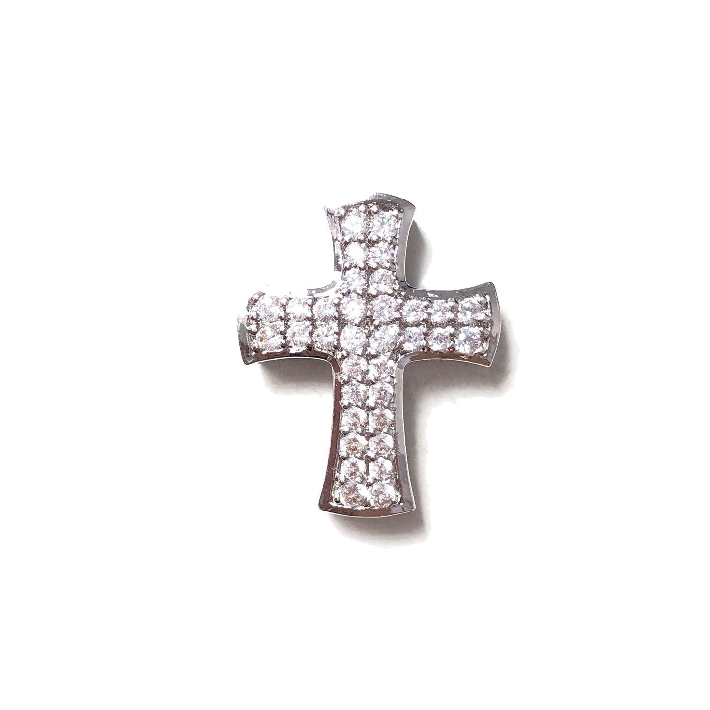 10pcs/lot 24*19mm CZ Paved Big Cross Centerpiece Spacers Silver CZ Paved Spacers Cross Spacers Charms Beads Beyond