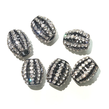 20pcs/lot 18*15mm Clear AB & Multicolor Rhinestone Alloy Olive Spacers Clear on Black Alloy Spacers Colorful Zirconia New Spacers Arrivals Charms Beads Beyond
