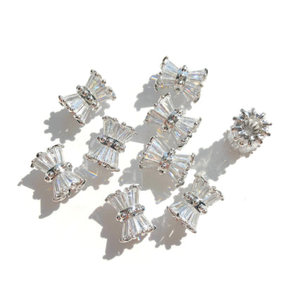 10pcs/lot 11.5*9mm CZ Paved Hourglass Spacers Silver CZ Paved Spacers Hourglass Beads New Spacers Arrivals Charms Beads Beyond