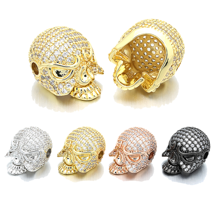 10pcs/lot 20*15mm CZ Paved Skull Centerpiece Spacers CZ Paved Spacers Skull Spacers Charms Beads Beyond