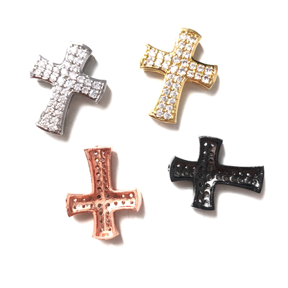 10pcs/lot 24*19mm CZ Paved Big Cross Centerpiece Spacers CZ Paved Spacers Cross Spacers Charms Beads Beyond