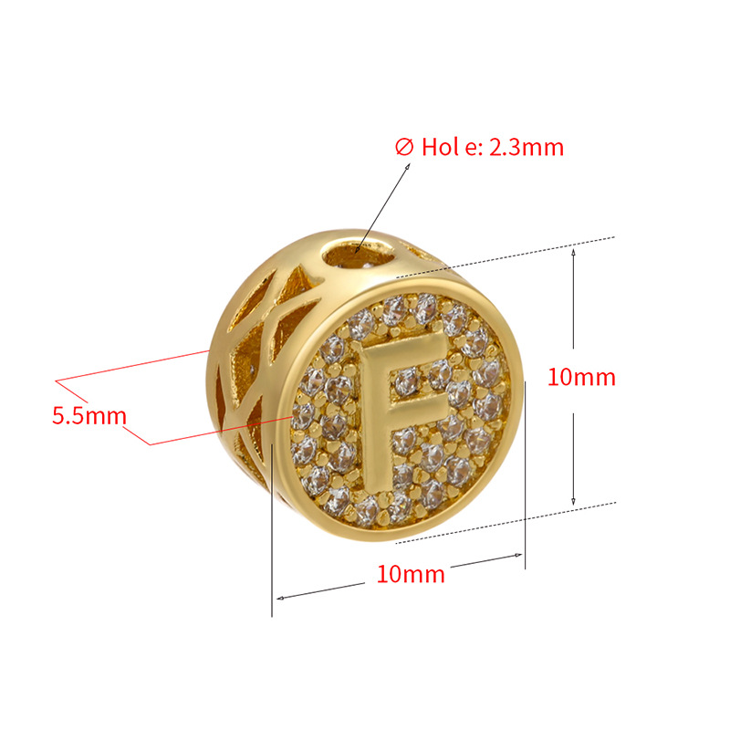 10-26pcs/lot 10mm CZ Pave Initial Alphabet Letters Round Spacers-Gold & Silver CZ Paved Spacers Cubic Beads Initials & Numbers Charms Beads Beyond