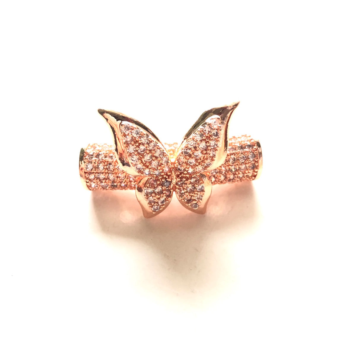 10pcs/lot 26*6mm CZ Paved Butterfly Tube Bar Spacers Rose Gold CZ Paved Spacers New Spacers Arrivals Tube Bar Centerpieces Charms Beads Beyond