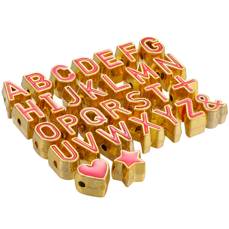 29pcs/lot 7*6mm Colorful CZ Paved Initial Alphabet Letter Spacers Enamel Charms Colorful Zirconia Charms Beads Beyond