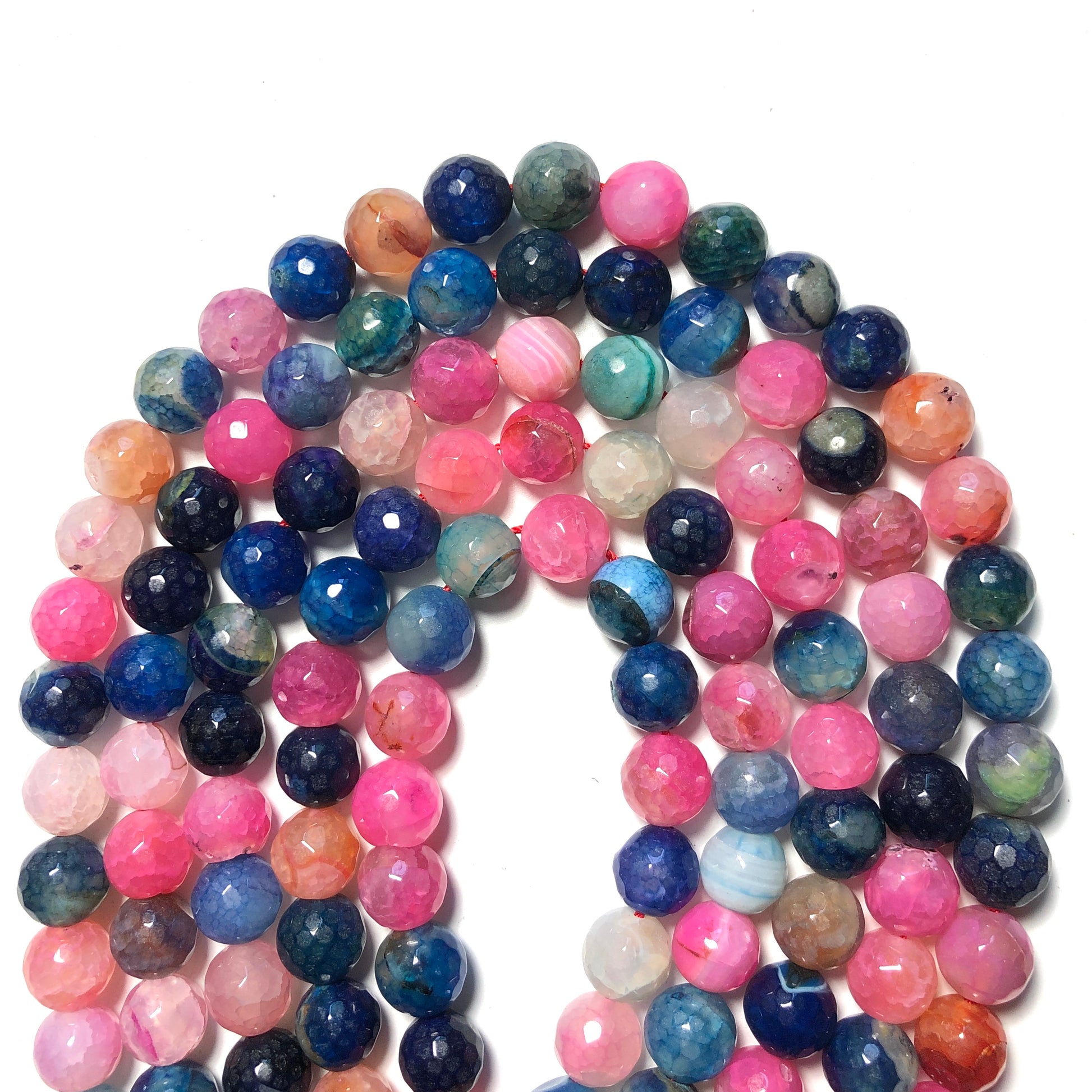 2 Strands/lot 12mm Pink Blue Faceted Dragon Agate Stone Beads Stone Beads 12mm Stone Beads Faceted Agate Beads Charms Beads Beyond