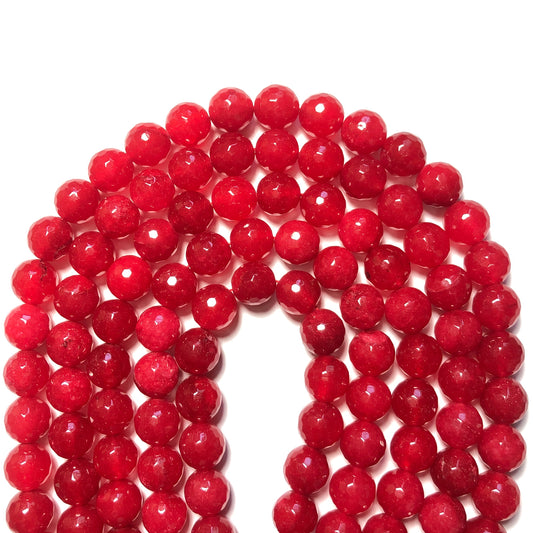 2 Strands/lot 12mm Clear Red Faceted Jade Stone Beads Stone Beads 12mm Stone Beads Faceted Jade Beads New Beads Arrivals Charms Beads Beyond