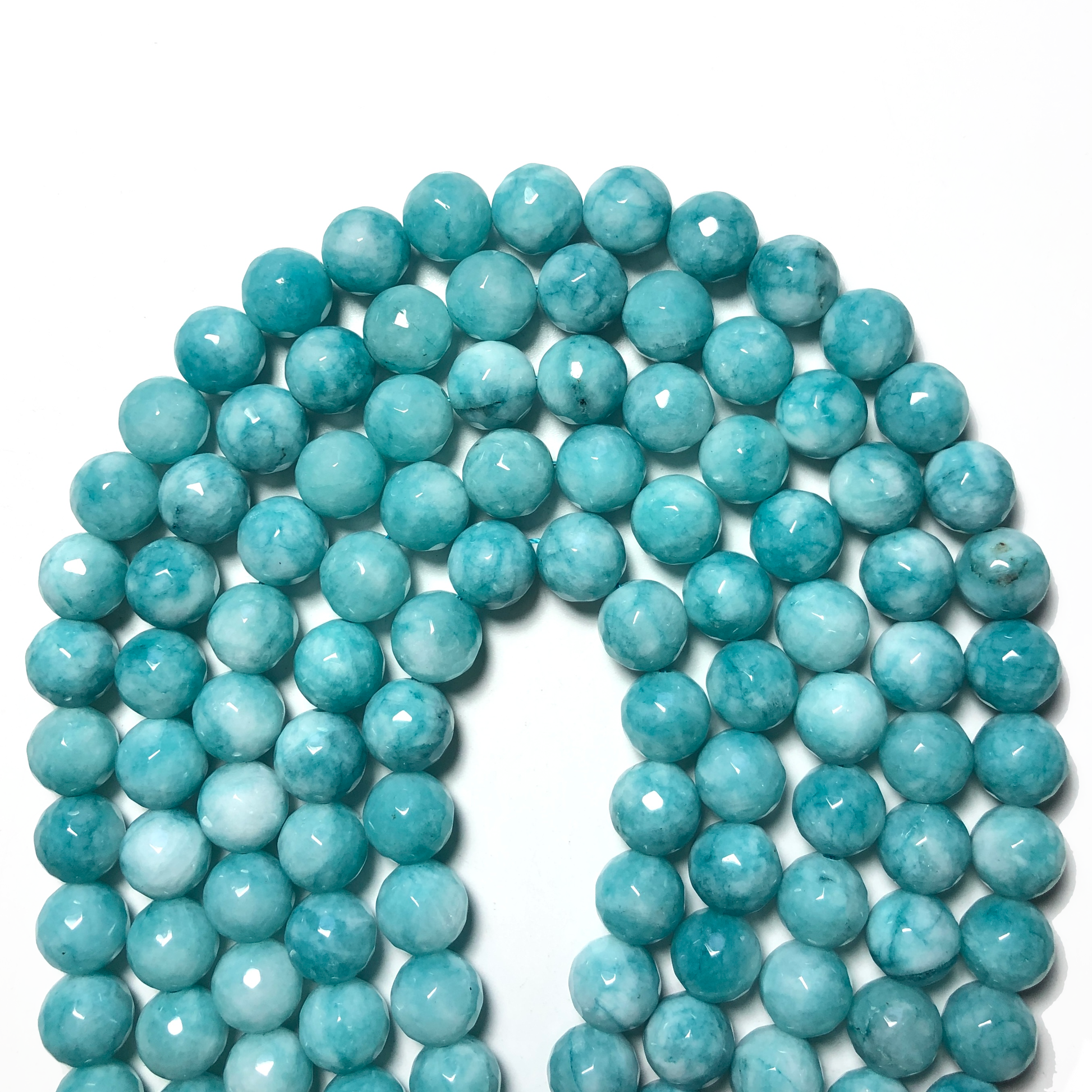 2 Strands/lot 12mm Turquoise Light Blue Faceted Jade Stone Beads Stone Beads 12mm Stone Beads Faceted Jade Beads New Beads Arrivals Charms Beads Beyond