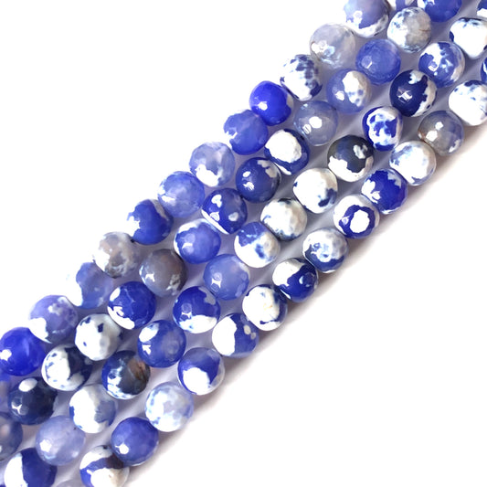 2 Strands/lot 10mm Blue Faceted Fire Agate Stone Beads Stone Beads Faceted Agate Beads New Beads Arrivals Charms Beads Beyond