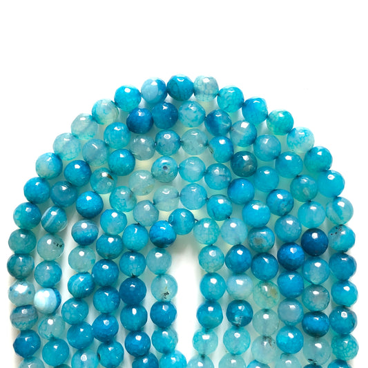 2 Strands/lot 10mm Blue Dragon Agate Faceted Stone Beads Stone Beads Faceted Agate Beads Charms Beads Beyond