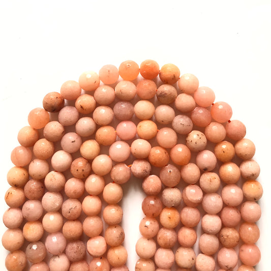 2 Strands/lot 10mm Peach Faceted Jade Stone Beads Stone Beads Faceted Jade Beads Charms Beads Beyond