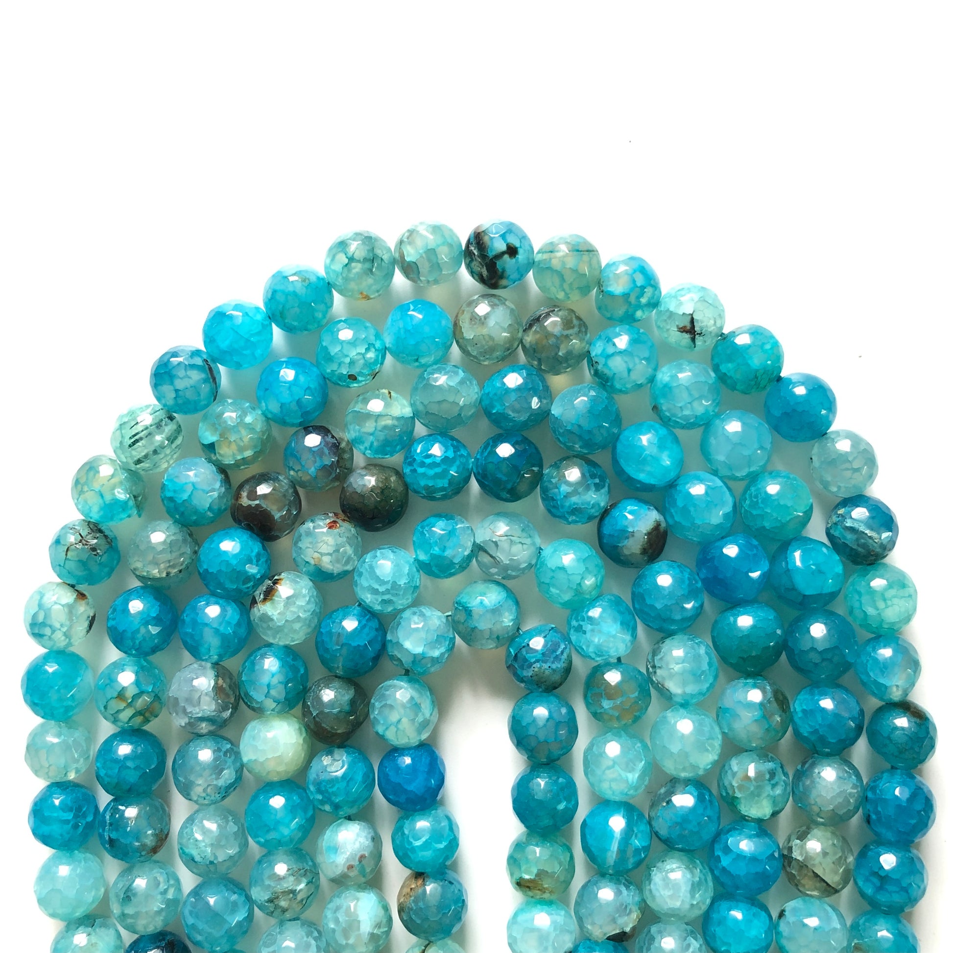 2 Strands/lot 10mm Blue Dragon Agate Faceted Stone Beads 10mm Stone Beads Faceted Agate Beads Charms Beads Beyond
