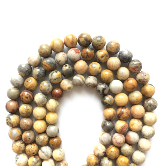 2 Strands/lot 10mm Round Yellow Crazy Agate Stone Beads Stone Beads Other Stone Beads Charms Beads Beyond
