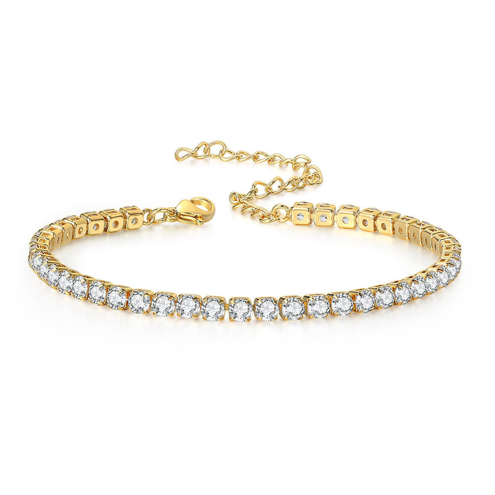 10pcs/lot Gold Plated 2.5 & 4 mm CZ Paved Adjustable Tennis Anklet 4mm CZ Gold Women Bracelets Charms Beads Beyond