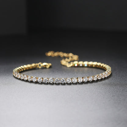 10pcs/lot Gold Plated 2.5 & 4 mm CZ Paved Adjustable Tennis Anklet Women Bracelets Charms Beads Beyond