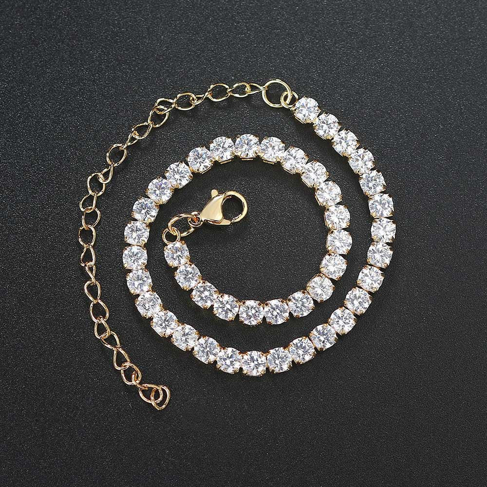 10pcs/lot Gold Plated 2.5 & 4 mm CZ Paved Adjustable Tennis Anklet Women Bracelets Charms Beads Beyond
