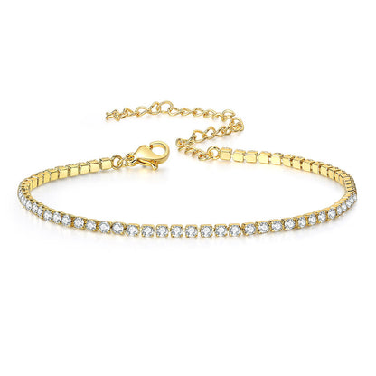 10pcs/lot Gold Plated 2.5 & 4 mm CZ Paved Adjustable Tennis Anklet 2.5mm CZ Gold Women Bracelets Charms Beads Beyond