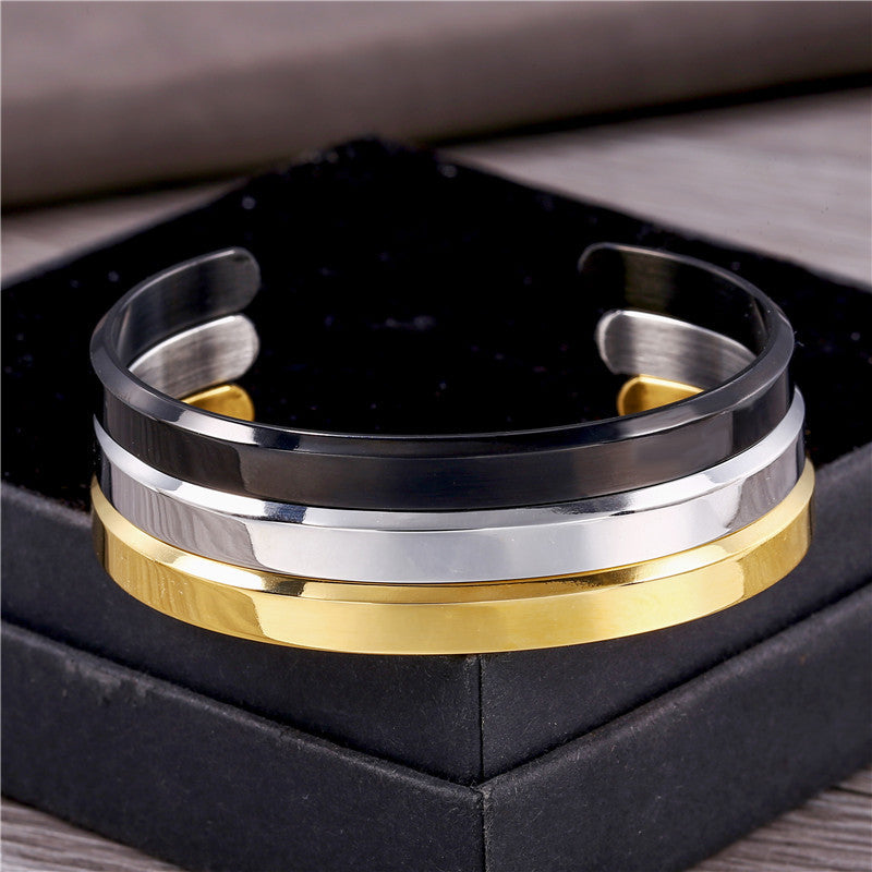 5pcs/lot Stainless Steel Open Bangle for Women & Men