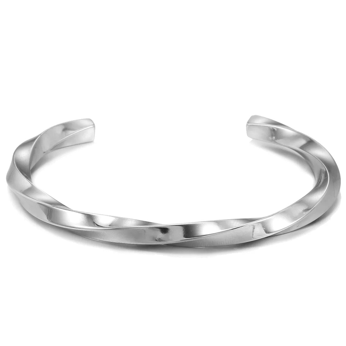 5pcs/lot Stainless Steel Twist Open Bangle for Women & Men Silver Women & Men Bracelets Charms Beads Beyond