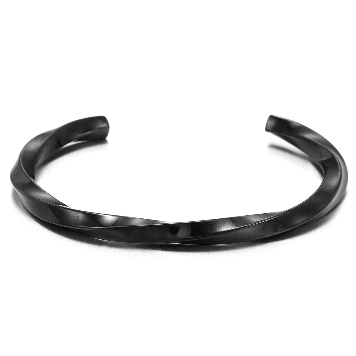 5pcs/lot Stainless Steel Twist Open Bangle for Women & Men Black Women & Men Bracelets Charms Beads Beyond