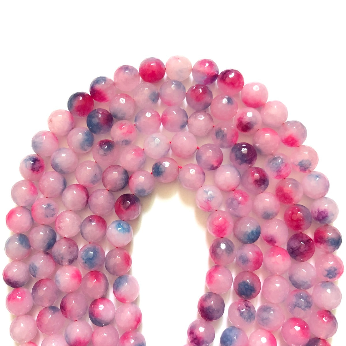 2 Strands/lot 10mm Pink Blue Faceted Jade Stone Beads Stone Beads Faceted Jade Beads New Beads Arrivals Charms Beads Beyond