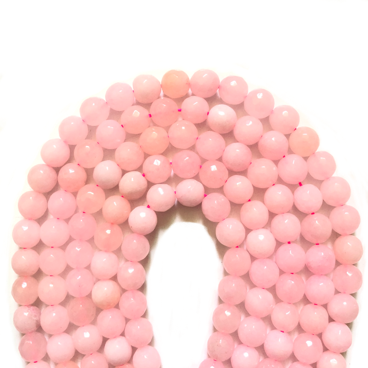 2 Strands/lot 10mm Pink Faceted Jade Stone Beads Stone Beads Breast Cancer Awareness Faceted Jade Beads New Beads Arrivals Charms Beads Beyond