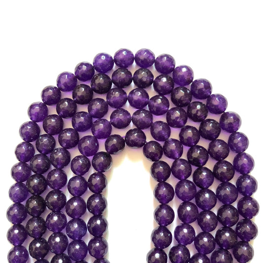 2 Strands/lot 10mm Clear Dark Purple Faceted Jade Stone Beads Stone Beads Faceted Jade Beads New Beads Arrivals Charms Beads Beyond